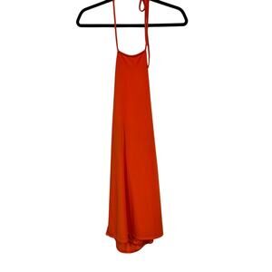 H:ours Revolve Niles Orange Halter Mini Dress Womens M Cocktail Party Baddie NWT